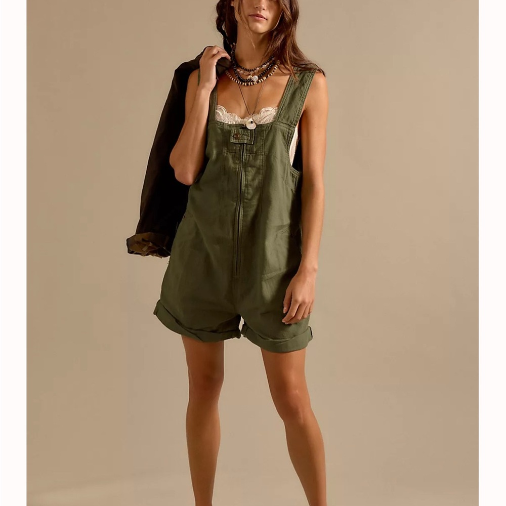 Free People Olive Women's Denim Overalls